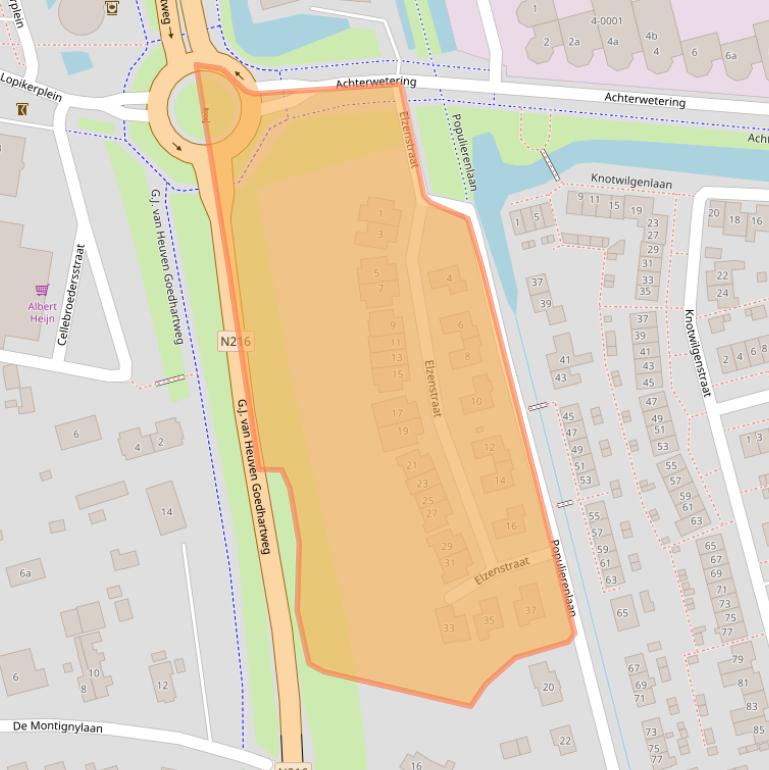 Kaart van postcodegebied 2871PX.