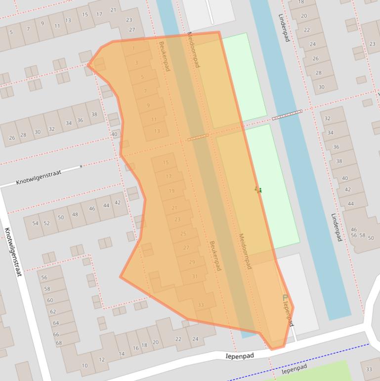 Kaart van postcodegebied 2871RG.