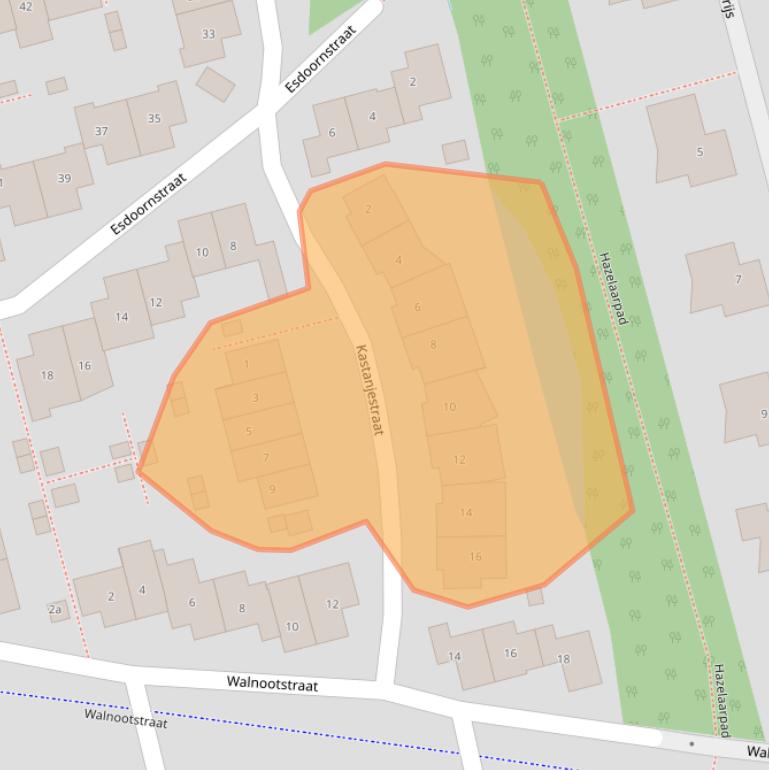 Kaart van postcodegebied 2871RW.