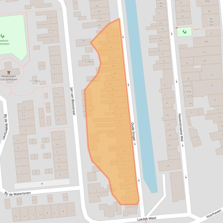 Kaart van postcodegebied 2871SE.