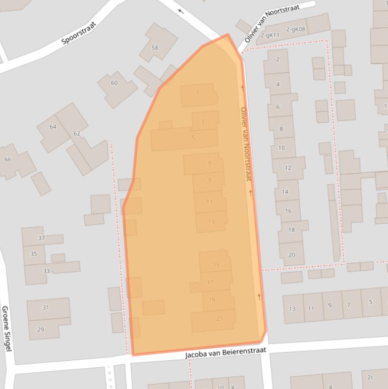 Kaart van postcodegebied 2871SK.