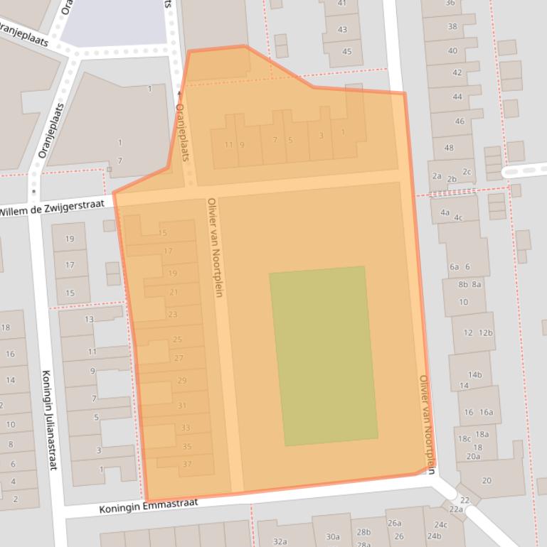 Kaart van postcodegebied 2871SP.