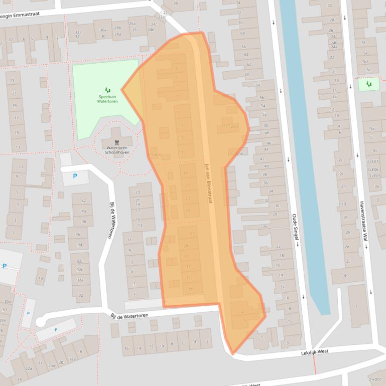 Kaart van postcodegebied 2871ST.