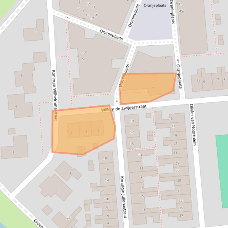 Kaart van postcodegebied 2871TJ.