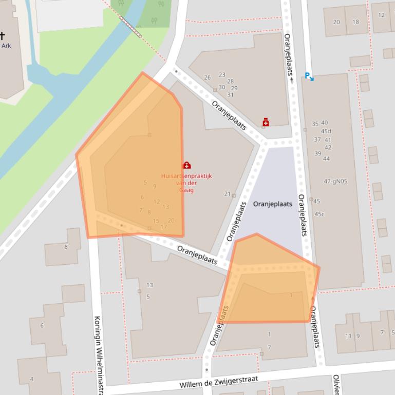 Kaart van postcodegebied 2871TK.