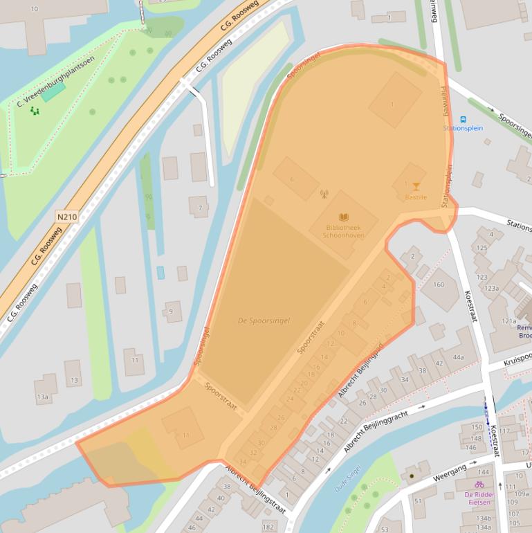 Kaart van postcodegebied 2871TN.