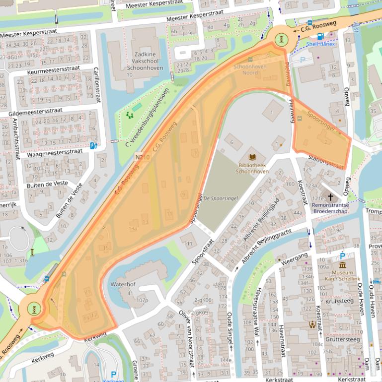 Kaart van postcodegebied 2871TT.