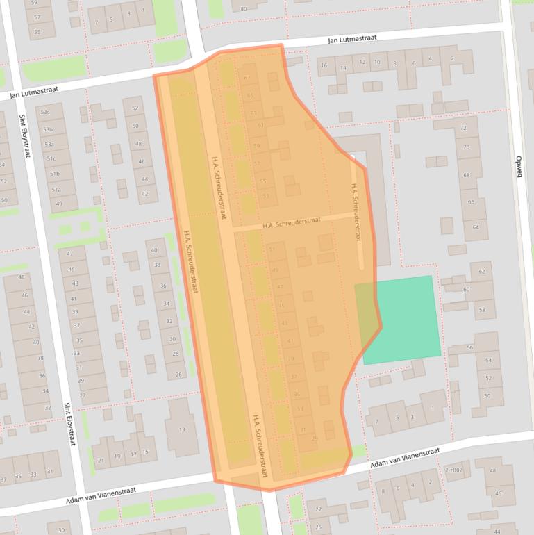 Kaart van postcodegebied 2871VB.