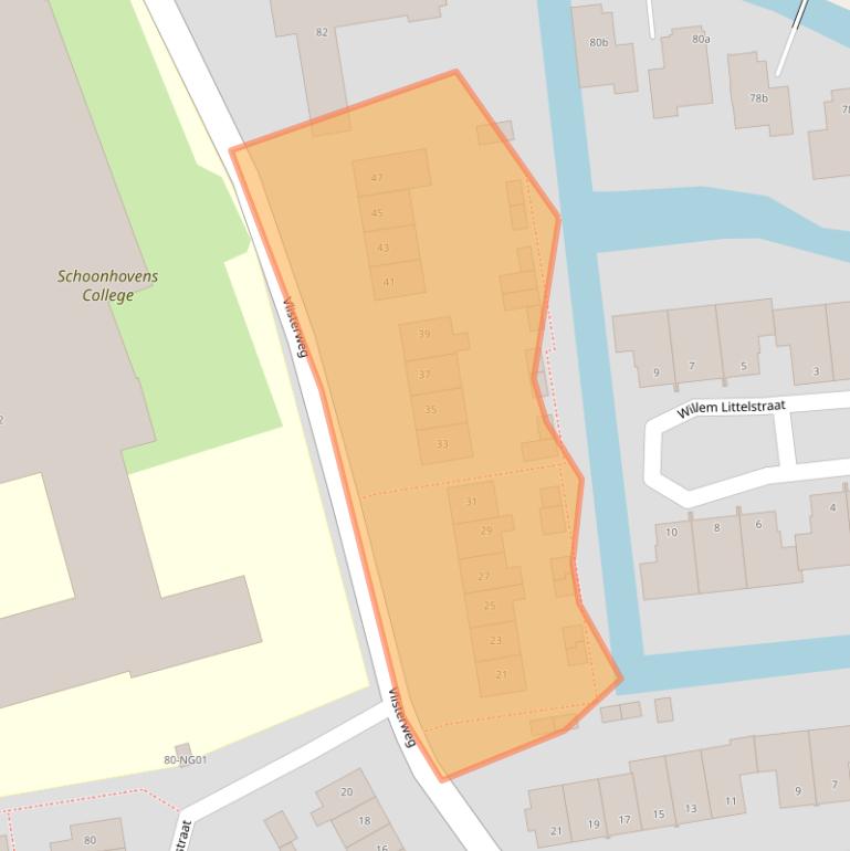 Kaart van postcodegebied 2871VG.