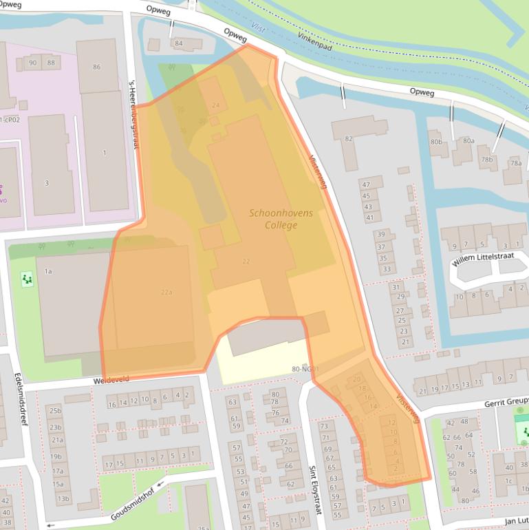 Kaart van postcodegebied 2871VH.