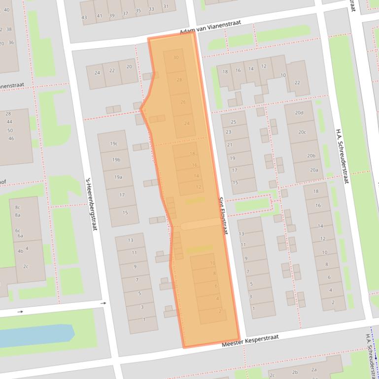 Kaart van postcodegebied 2871VL.