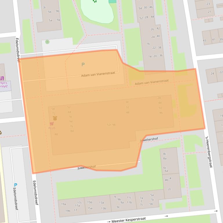 Kaart van postcodegebied 2871VV.