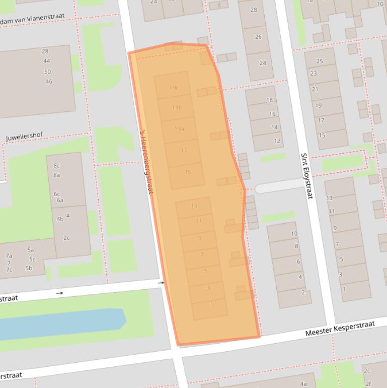 Kaart van postcodegebied 2871WB.