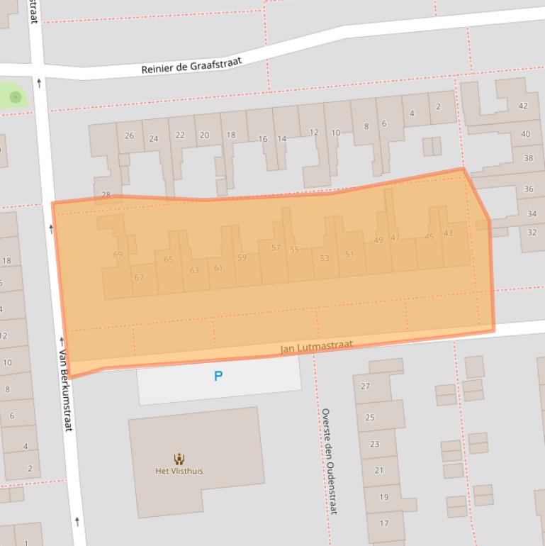 Kaart van postcodegebied 2871WN.