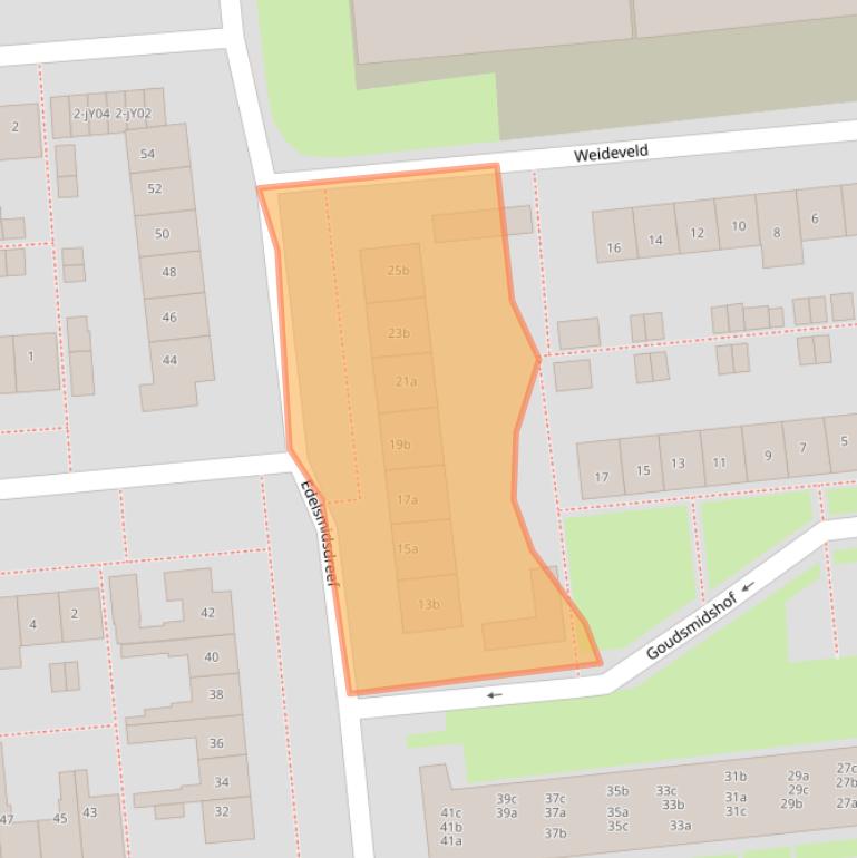 Kaart van postcodegebied 2871WV.