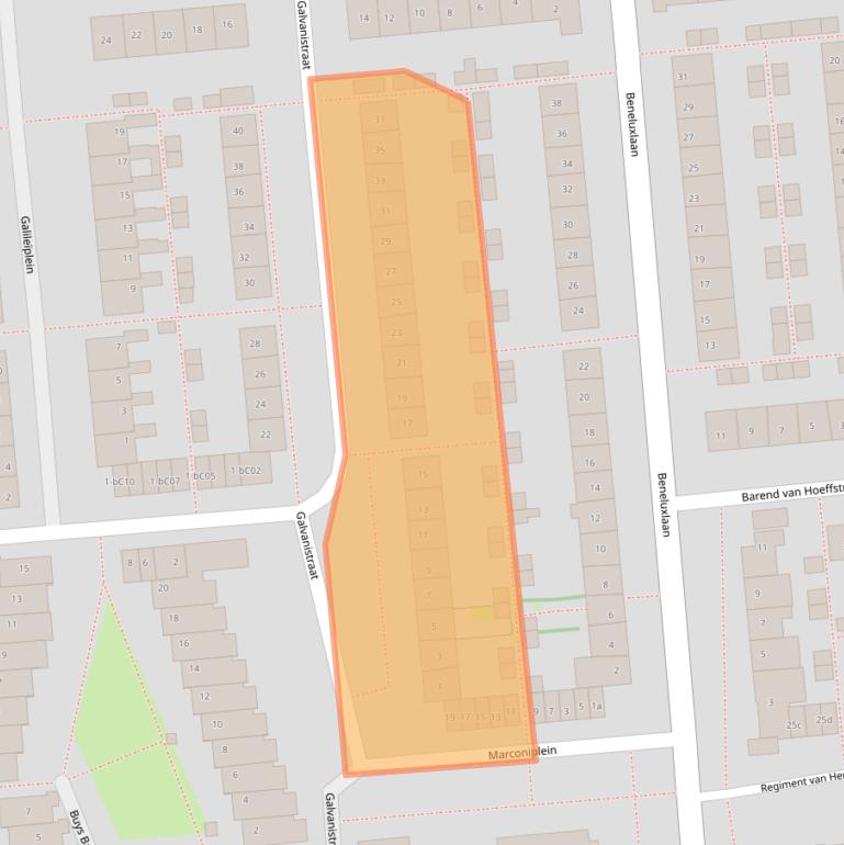 Kaart van postcodegebied 2871XA.