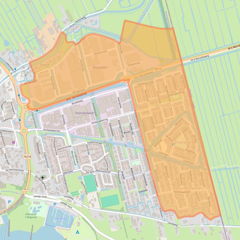 Kaart van postcodegebied 2872.