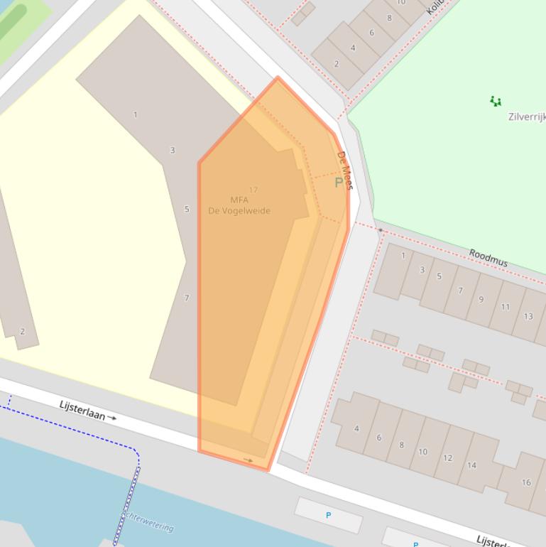 Kaart van postcodegebied 2872AN.