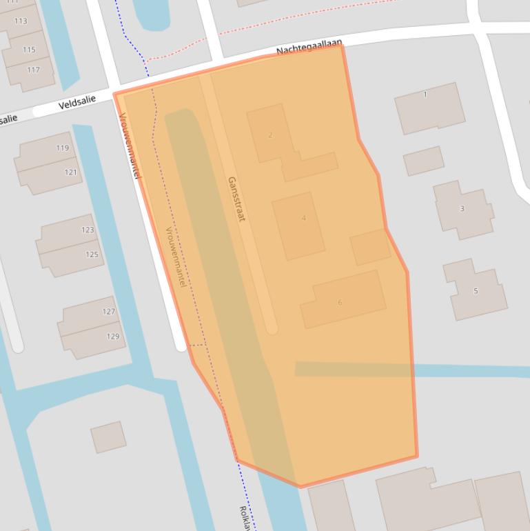 Kaart van postcodegebied 2872BB.