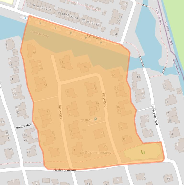 Kaart van postcodegebied 2872BH.