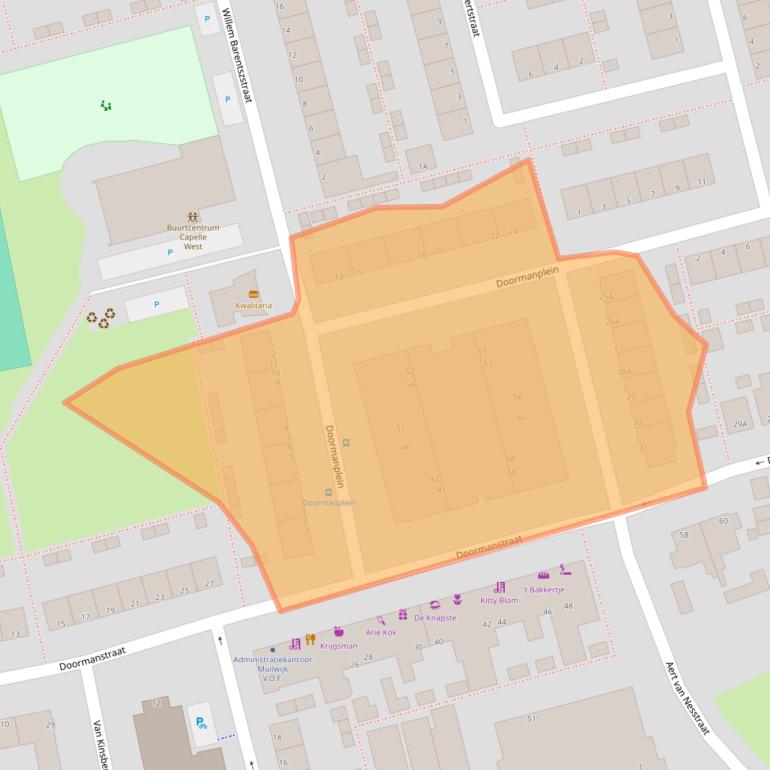 Kaart van postcodegebied 2901AG.