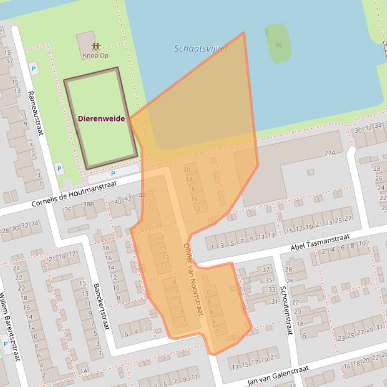 Kaart van postcodegebied 2901AS.