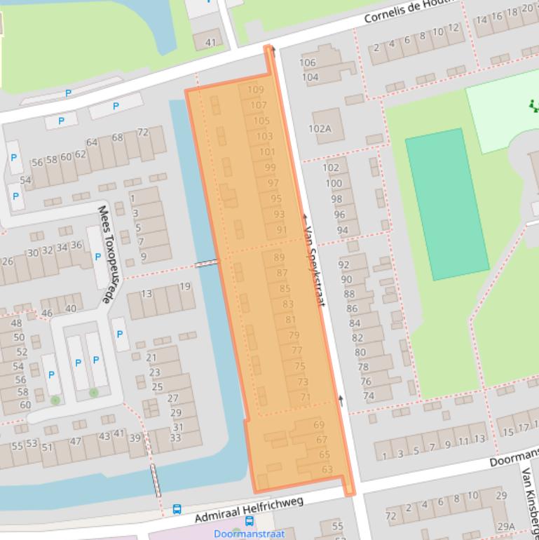 Kaart van postcodegebied 2901BC.