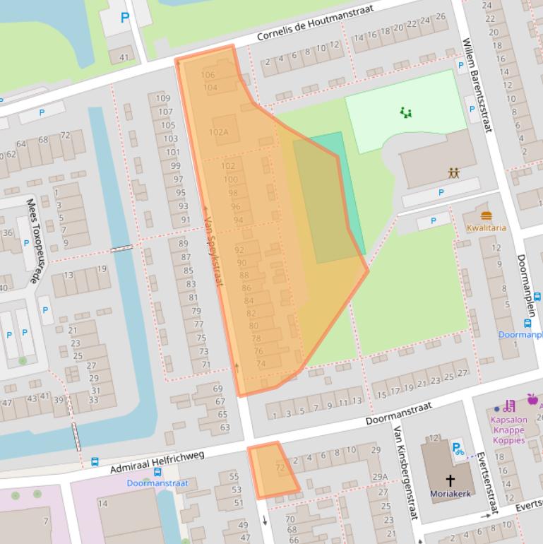 Kaart van postcodegebied 2901BE.