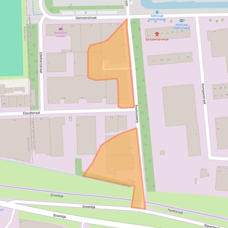 Kaart van postcodegebied 2901BM.