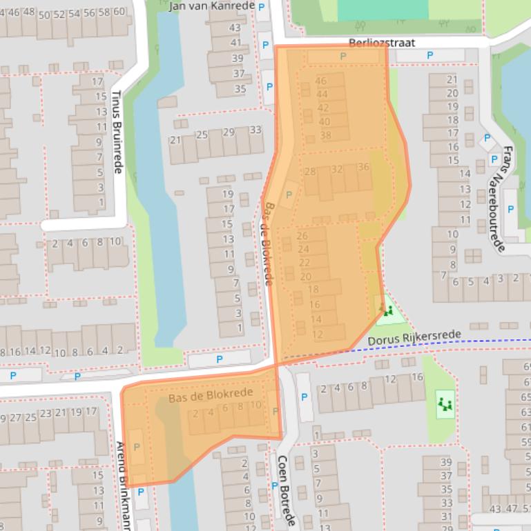 Kaart van postcodegebied 2901CB.