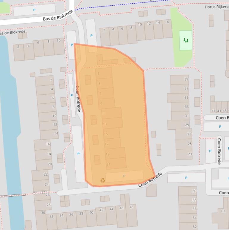 Kaart van postcodegebied 2901CC.
