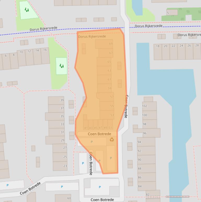 Kaart van postcodegebied 2901CE.