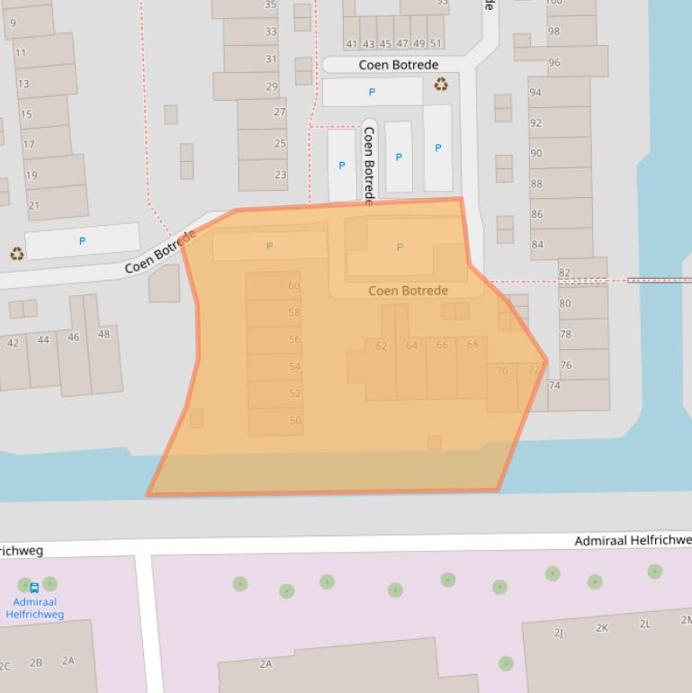 Kaart van postcodegebied 2901CJ.