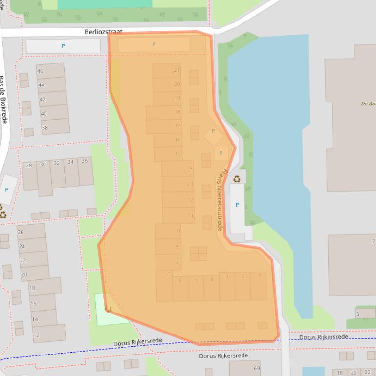 Kaart van postcodegebied 2901CM.