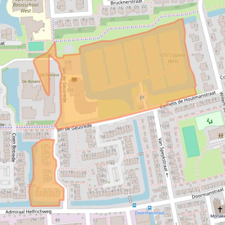 Kaart van postcodegebied 2901CN.