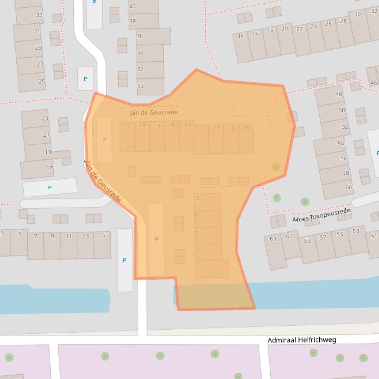 Kaart van postcodegebied 2901CP.