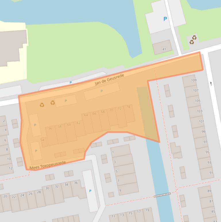 Kaart van postcodegebied 2901CS.