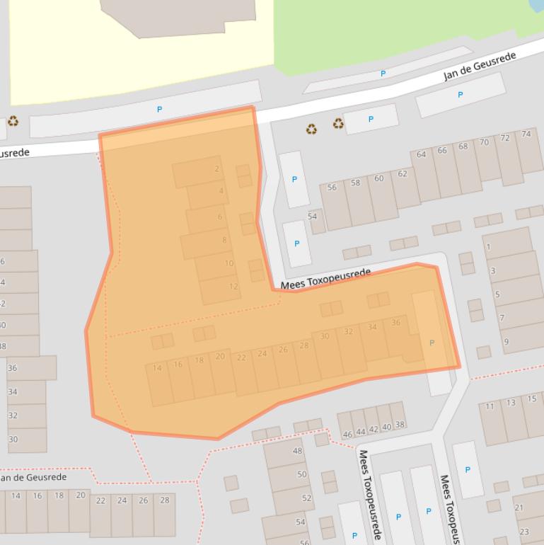 Kaart van postcodegebied 2901CW.