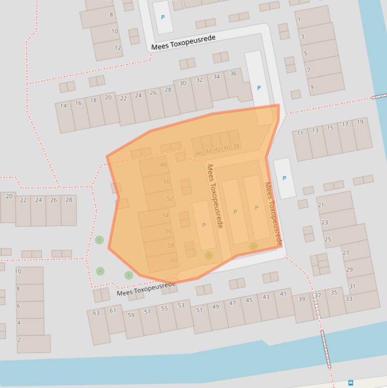 Kaart van postcodegebied 2901CX.