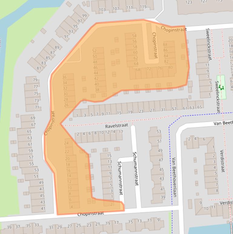 Kaart van postcodegebied 2901EA.