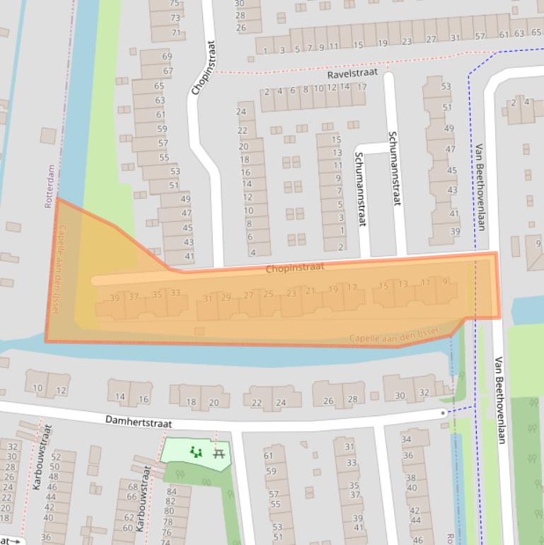 Kaart van postcodegebied 2901EB.