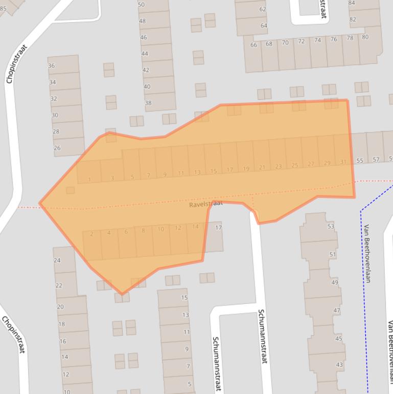 Kaart van postcodegebied 2901EH.