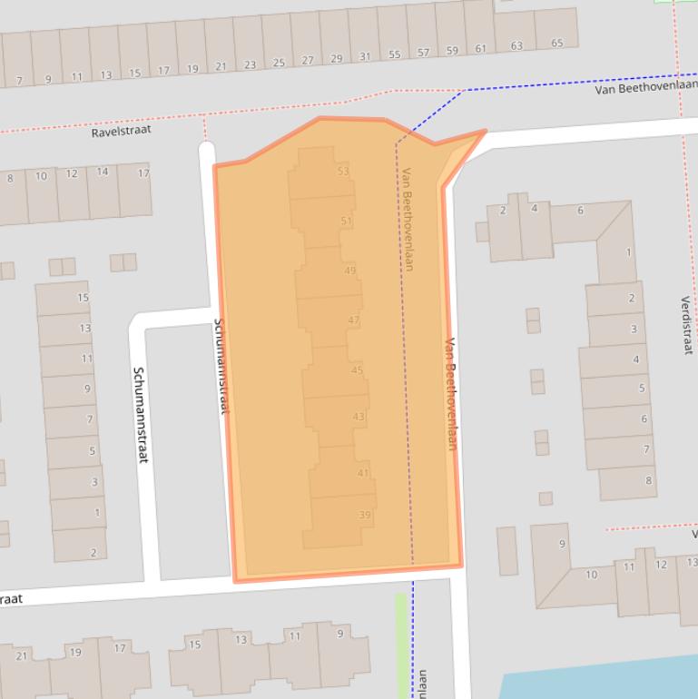 Kaart van postcodegebied 2901EK.