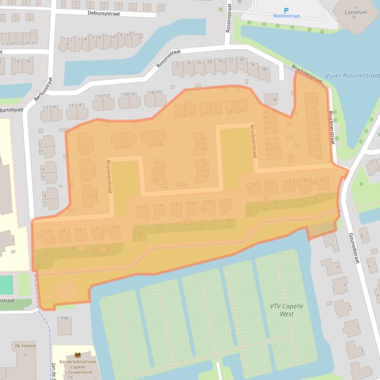 Kaart van postcodegebied 2901GB.