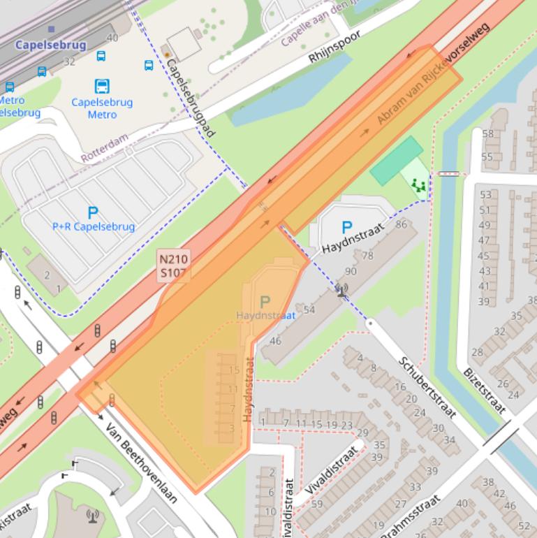 Kaart van postcodegebied 2901HJ.