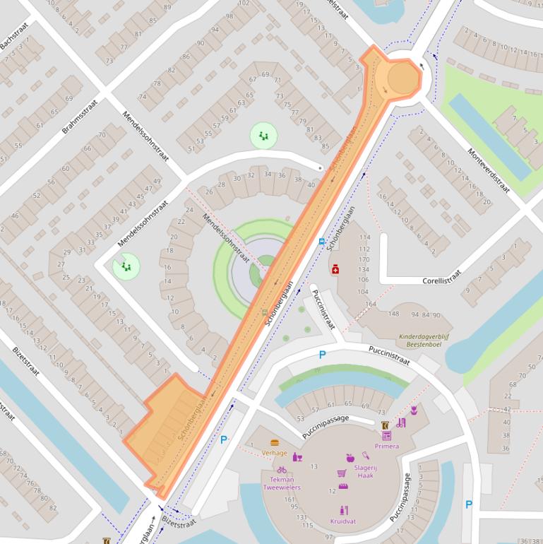 Kaart van postcodegebied 2901JA.