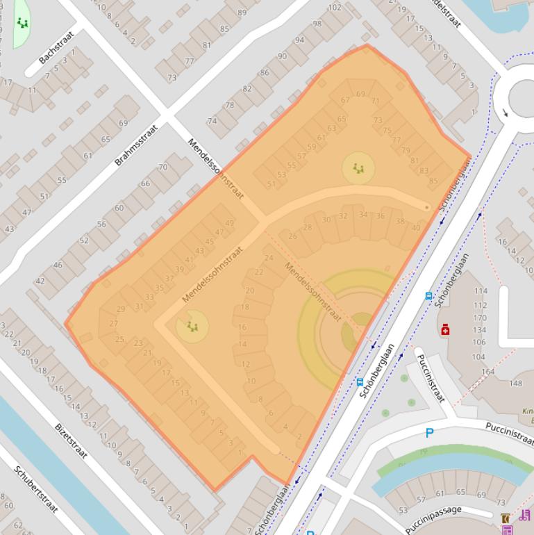 Kaart van postcodegebied 2901JB.