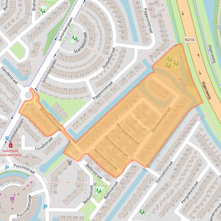 Kaart van postcodegebied 2901KE.