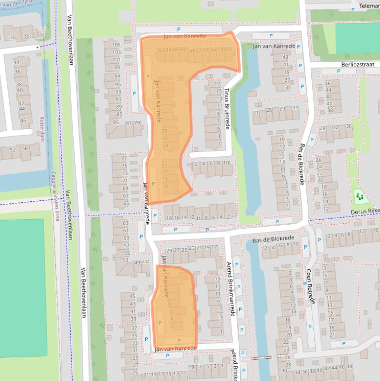 Kaart van postcodegebied 2901TB.