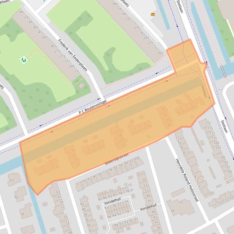Kaart van postcodegebied 2902AA.